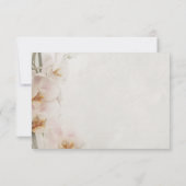 Moderne Geometrische roze roze orchidee RSVP Kaartje (Achterkant)