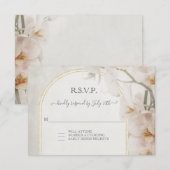 Moderne Geometrische roze roze orchidee RSVP Kaartje (Voorkant / Achterkant)