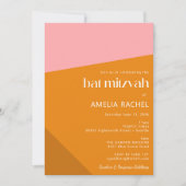 Moderne geometrische roze verbrand Oranje bat Mitz Kaart (Voorkant)