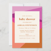 Moderne Geometrische Rust Lila koraal Baby shower Kaart (Voorkant)