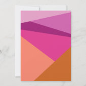 Moderne Geometrische Rust Lila koraal Baby shower Kaart (Achterkant)