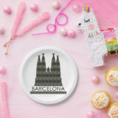 Moderne geometrische Sagrada Familia Barcelona Sky Papieren Bordje (Feest)