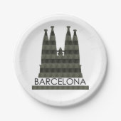 Moderne geometrische Sagrada Familia Barcelona Sky Papieren Bordje (Voorkant)