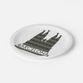 Moderne geometrische Sagrada Familia Barcelona Sky Papieren Bordje (Gekanteld)