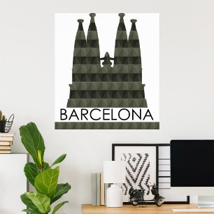 Moderne geometrische Sagrada Familia Barcelona Sky Poster