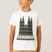 Moderne geometrische Sagrada Familia Barcelona Sky T-shirt (Voorkant)