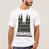 Moderne geometrische Sagrada Familia Barcelona Sky T-shirt (Voorkant)