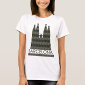 Moderne geometrische Sagrada Familia Barcelona Sky T-shirt (Voorkant)