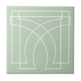 Moderne Geometrische Saliegroen Tegeltje