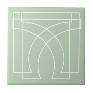 Moderne Geometrische Saliegroen Tegeltje