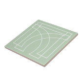 Moderne Geometrische Saliegroen Tegeltje (Zijkant)