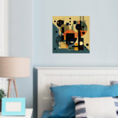 Moderne geometrische samenstelling 2 folie prints (Insitu (Slaapkamer))