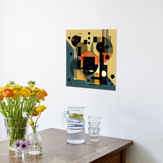 Moderne geometrische samenstelling 2 folie prints (Laag (Keuken))