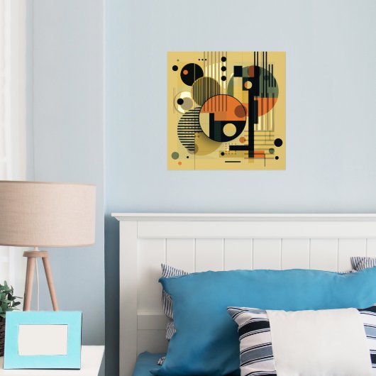 Moderne geometrische samenstelling 3 folie prints (Insitu (Slaapkamer))