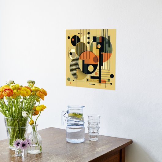 Moderne geometrische samenstelling 3 folie prints (Laag (Keuken))