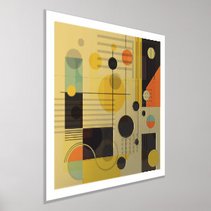Moderne geometrische samenstelling 4 folie prints