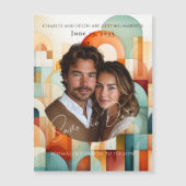 Moderne Geometrische Save the Date, Fotomagneet (Voorkant)