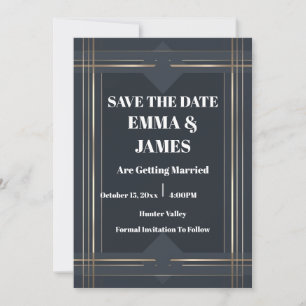 Moderne Geometrische Save the Date Kaart
