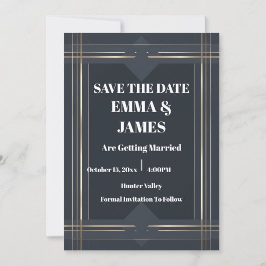 Moderne Geometrische Save the Date Kaart (Voorkant)