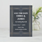 Moderne Geometrische Save the Date Kaart (Staand voorkant)
