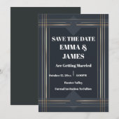 Moderne Geometrische Save the Date Kaart (Voorkant / Achterkant)