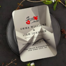 Moderne Geometrische Save the Date Kaart - Minimal