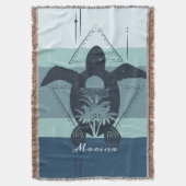 Moderne geometrische schildpad op maat deken (Voorkant Verticaal)