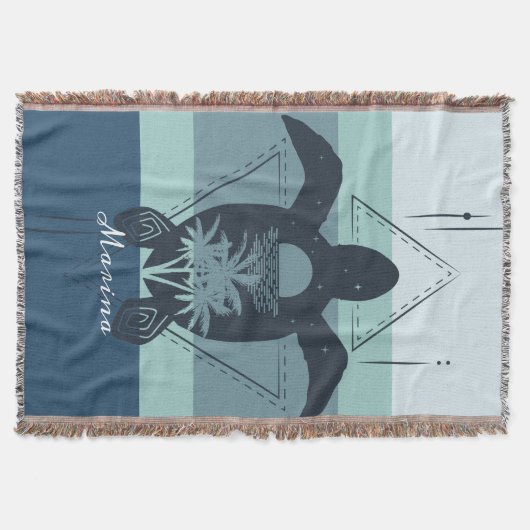 Moderne geometrische schildpad op maat deken (Voorkant)