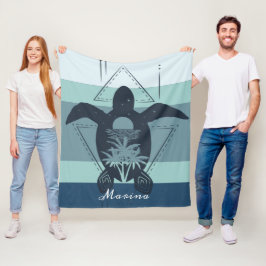 Moderne geometrische schildpad op maat fleece deken