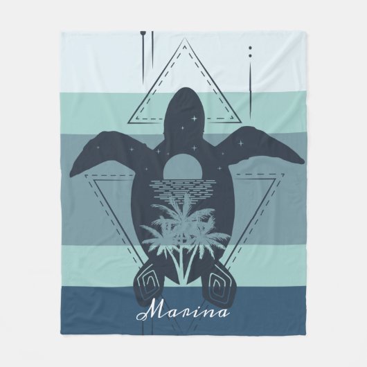 Moderne geometrische schildpad op maat fleece deken (Voorkant)