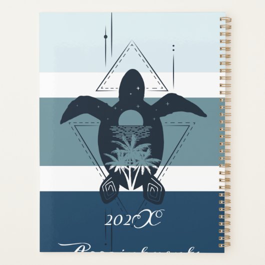 Moderne geometrische schildpad op maat planner (Achterkant)