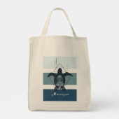 Moderne geometrische schildpad op maat tote bag (Achterkant)