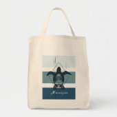 Moderne geometrische schildpad op maat tote bag (Voorkant)
