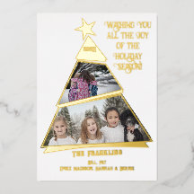 Moderne geometrische schuine boom foto kaart echte