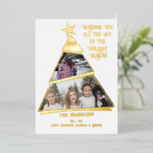 Moderne geometrische schuine boom foto kaart echte (Staand Voorkant)