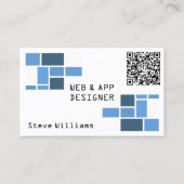 Moderne geometrische sjabloon met QR-code Visitekaartje (Voorkant)