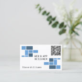 Moderne geometrische sjabloon met QR-code Visitekaartje (Staand voorkant)