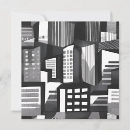 Moderne geometrische stad | Zwart-witte Kaart