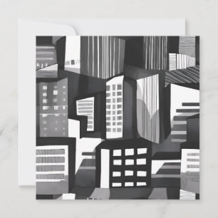 Moderne geometrische stad   Zwart & Witte kaart