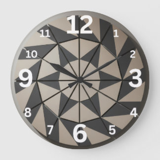 Moderne Geometrische Stam- Azteekse Patroon Beige  Grote Klok
