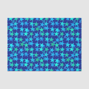 Moderne geometrische sterren, kobalt Blue en Turqu Tissuepapier