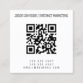 Moderne geometrische stijl met QR-code Vierkante Visitekaartje (Achterkant)