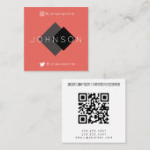 Moderne geometrische stijl met QR-code Vierkante Visitekaartje (Voorkant / Achterkant)
