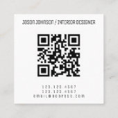 Moderne geometrische stijl met QR-code Vierkante Visitekaartje (Achterkant)
