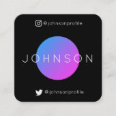 Moderne geometrische stijl met QR-code zwart bewer Vierkante Visitekaartje (Voorkant)