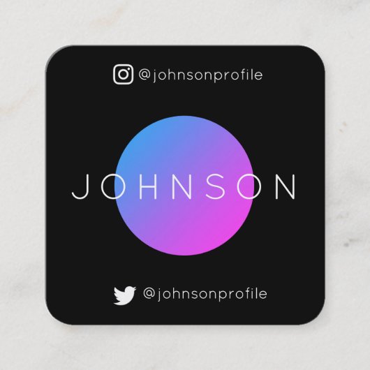 Moderne geometrische stijl met QR-code zwart bewer Vierkante Visitekaartje (Voorkant)