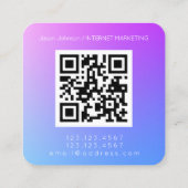Moderne geometrische stijl met QR-codeverloop Vierkante Visitekaartje (Achterkant)