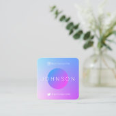 Moderne geometrische stijl met QR-codeverloop Vierkante Visitekaartje (Staand voorkant)