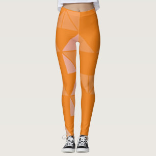 Moderne geometrische stijl op saffraanontwerp leggings