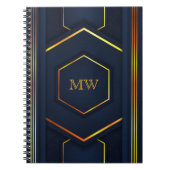 Moderne geometrische stijlvolle monogram notitieboek (Voorkant)